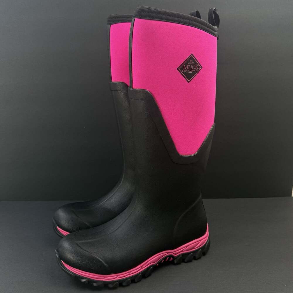 MUCK Arctic Sport II Tall Women’s 9 Pink Black Waterproof Winter Rain Boots